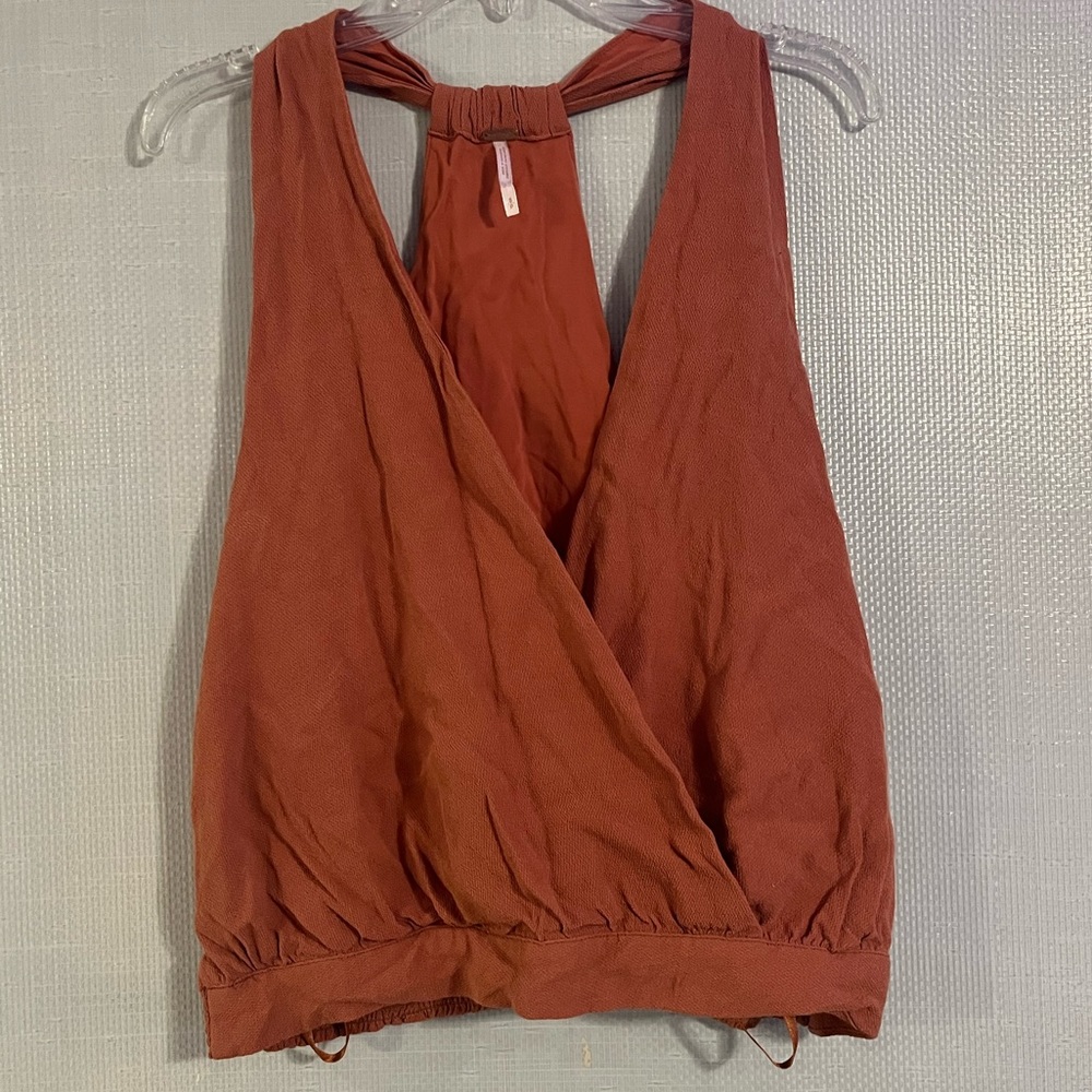 Free People Orange Tank Top Size Small